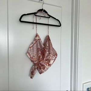 Grey bandit scarf top